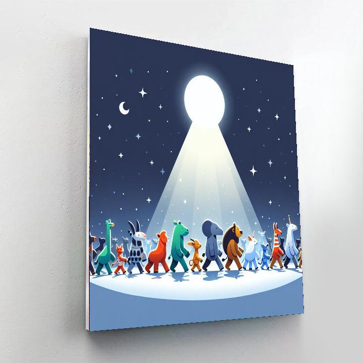 Moonlit Animal Parade DIY Paint By Numbers
