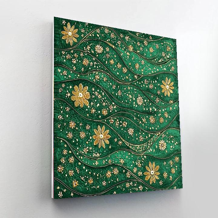 Nandalal Bose Inspired Emerald Waves Of Heritage  Painting Number Kit