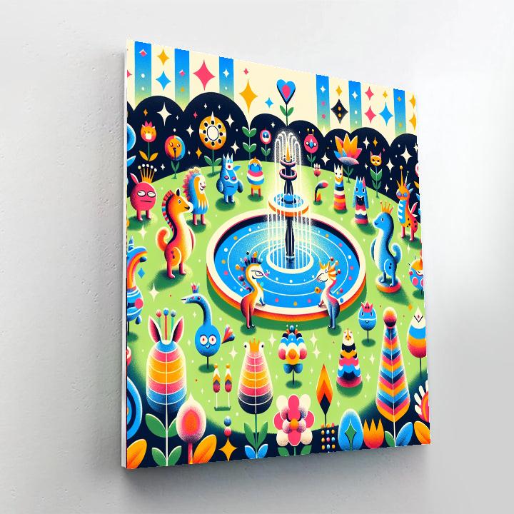 Fantasy Fountain Frolic Painting Number Kit