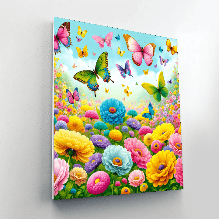 Bright Butterflies In Bloom Paint By Numbers