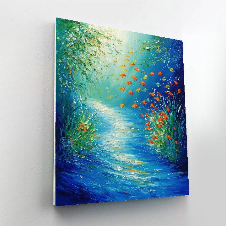 Claude Monet Inspired Enchanting Underwater Scene  Paint By Numbers Kits