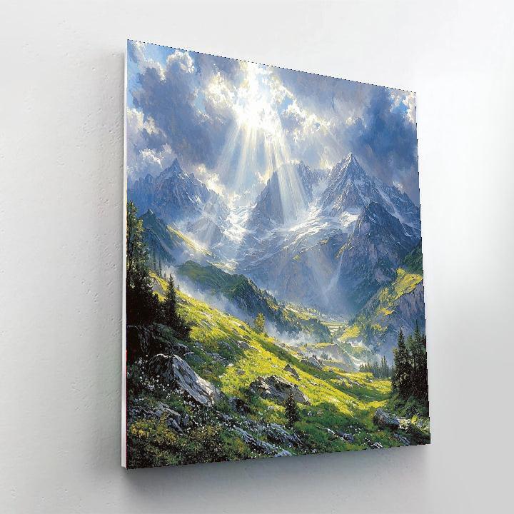 Albert Bierstadt Inspired Sublime Mountain Majesty  Paint By Numbers