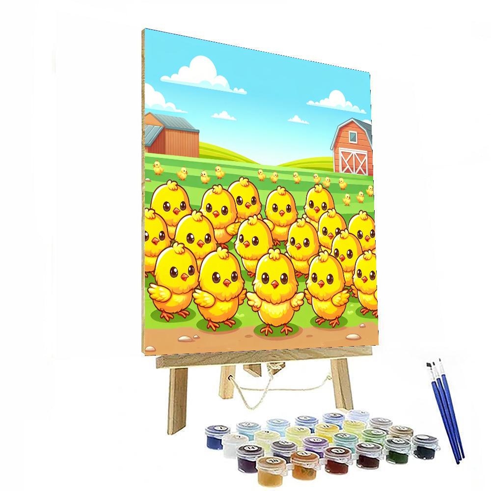 Charming Countryside Chicks Painting By Numbers Kit