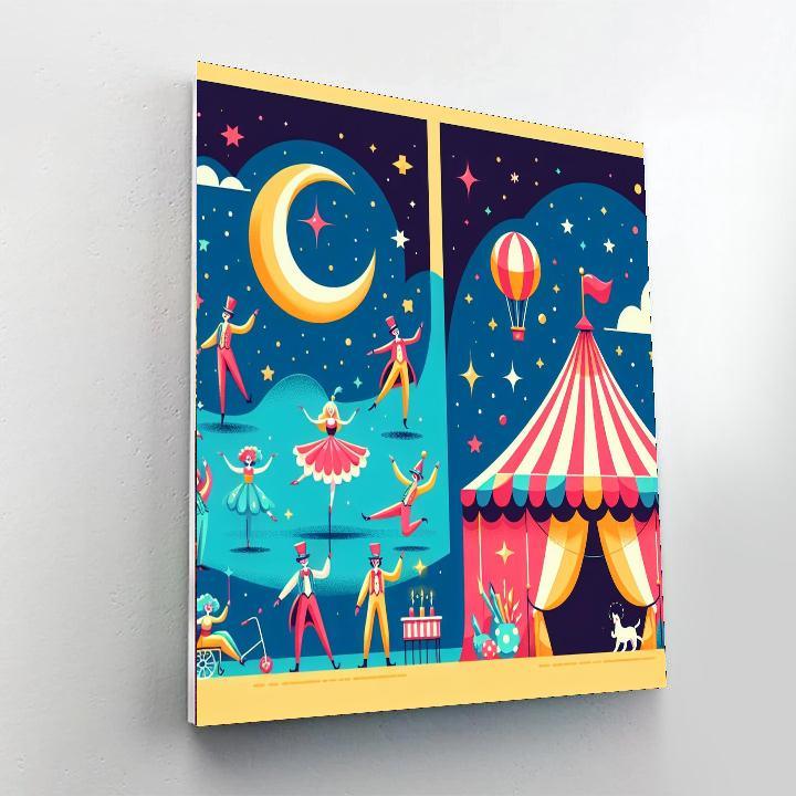 Magical Circus Night Number Painting