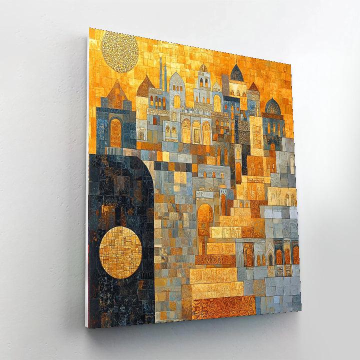 Gustav Klimt Inspired City Of Gold  Number Painting