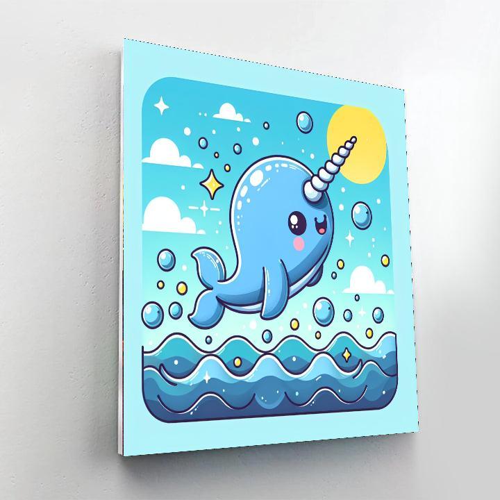 Cheerful Narwhal Paint By Color