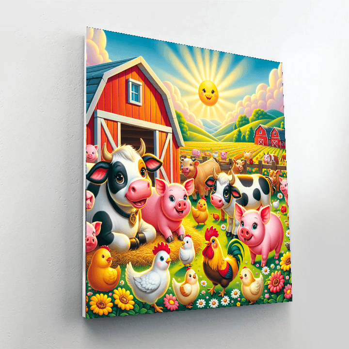 Joyful Farmyard Animals Paint By Color