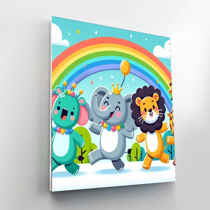 Rainbow Animal Adventure Painting Number Kit