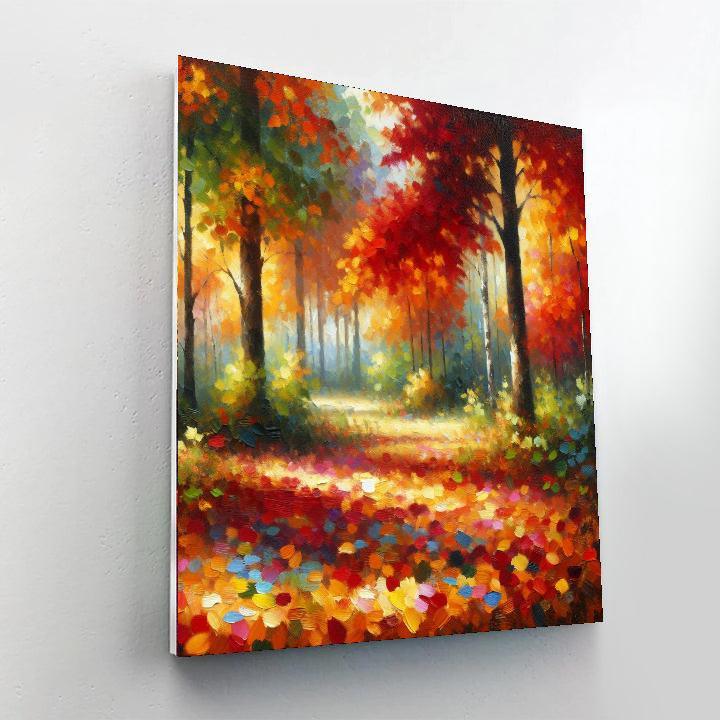 Serene Autumn Forest Escape Painting Number Kit