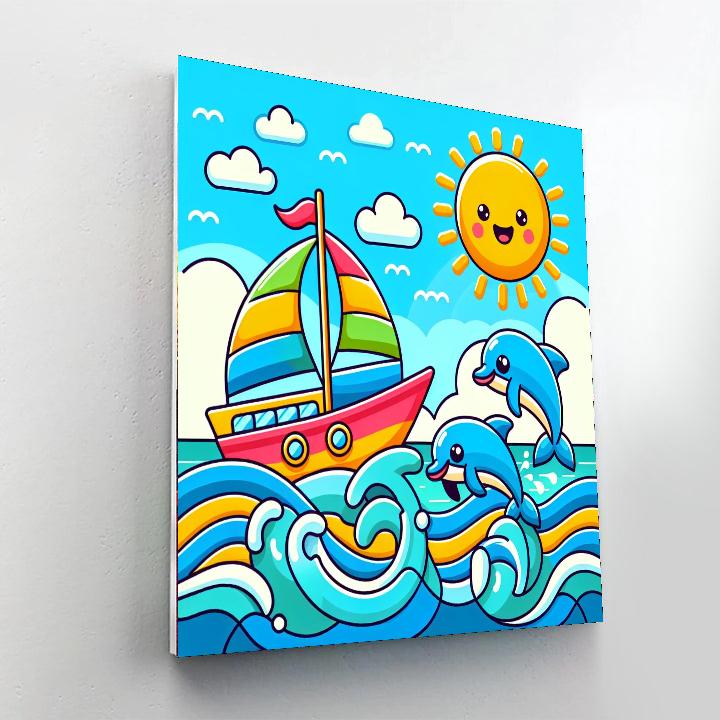 Sailing With Dolphins Numbered Painting Kits