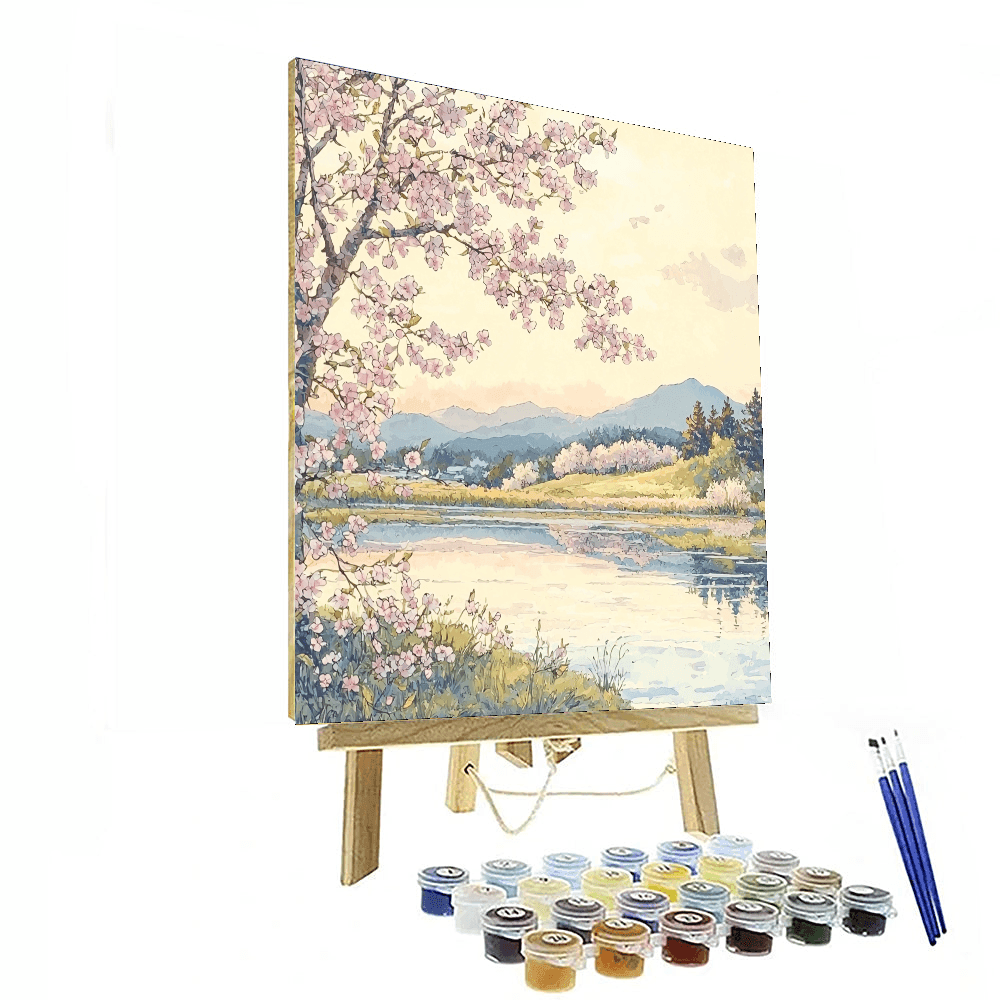 Utagawa Hiroshige Inspired Cherry Blossom Reverie  Paint By Color