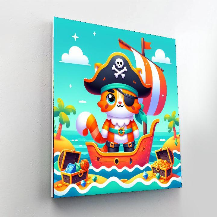 Adventurous Pirate Cat Paint By Numbers Art