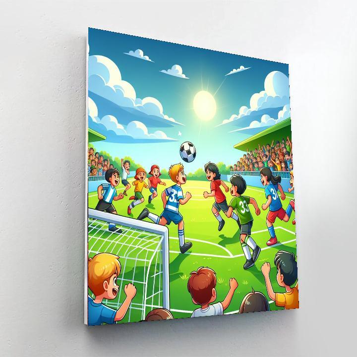 Energetic Soccer Game Paint By Numbers Art