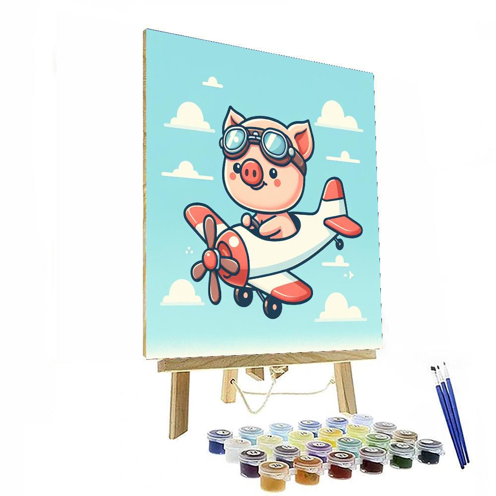 Adventure Aviator Piglet Number Painting