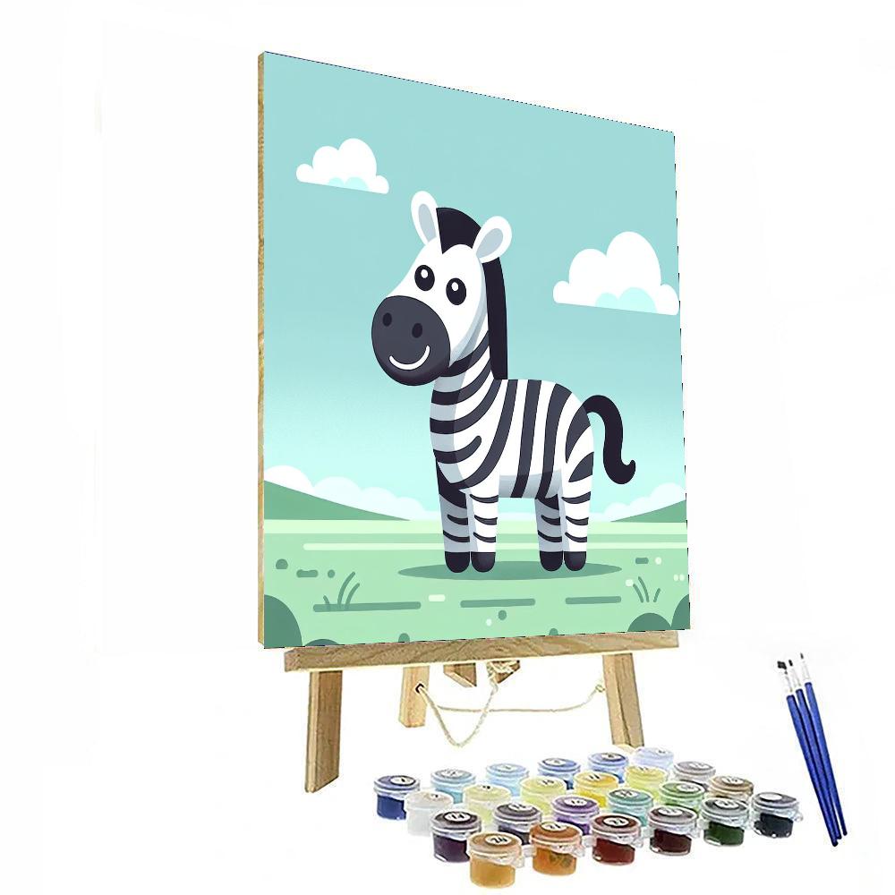 Joyful Zebra Adventure Number Painting