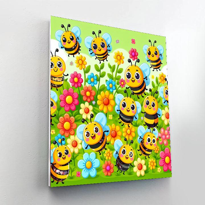 Happy Busy Bees Painting By Numbers Kit