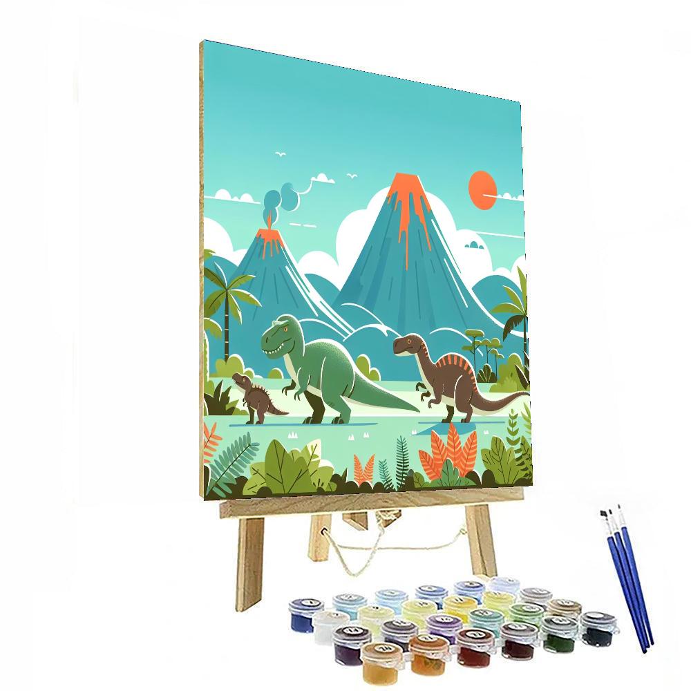 Jurassic Dinosaur Expedition Painting By Numbers Kit