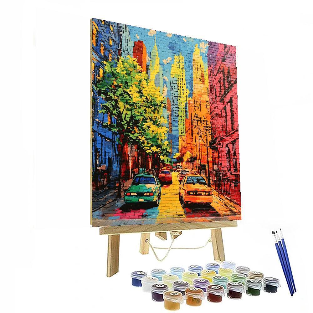 Banksy Inspired Lively Urban Graffiti  Paint By Numbers