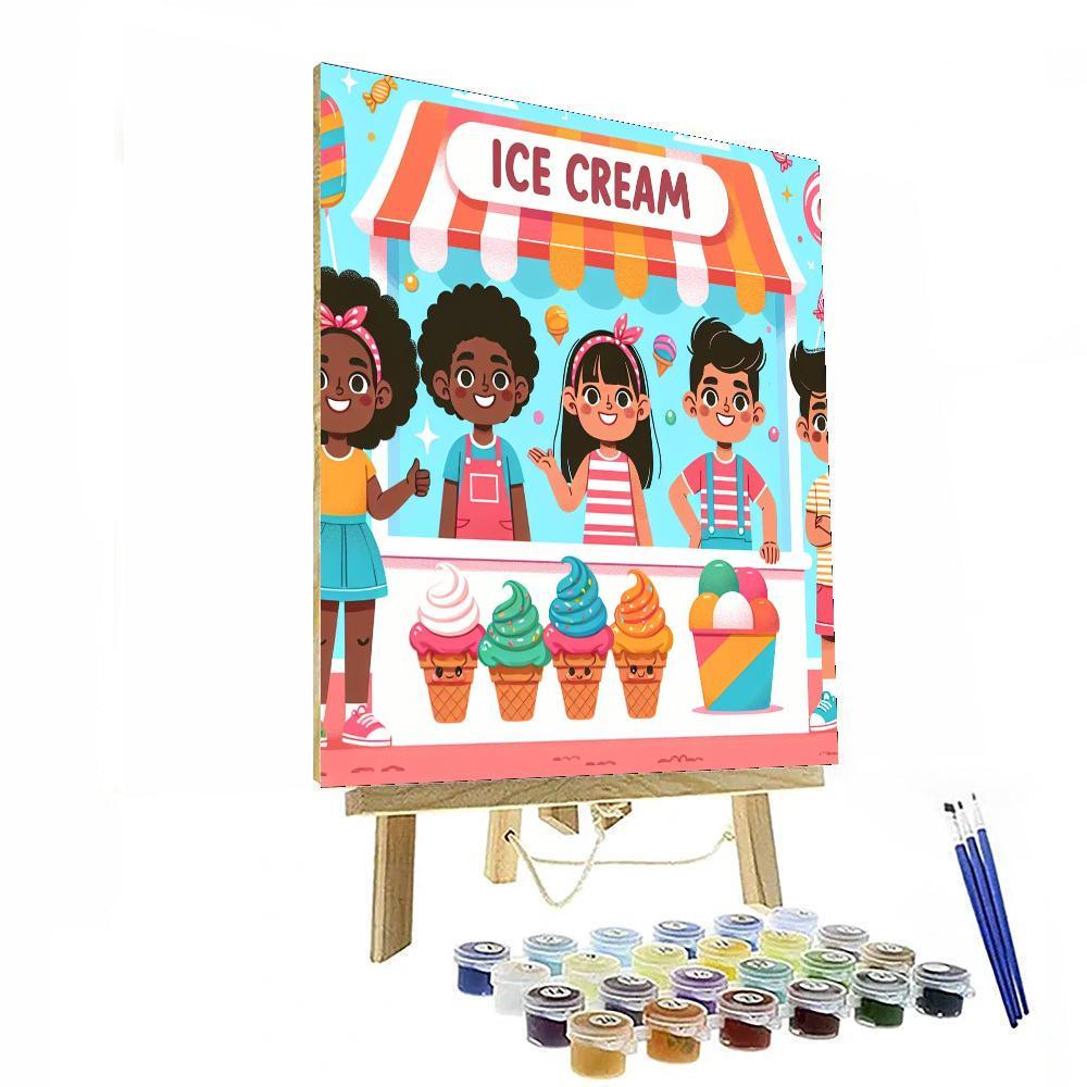 Exciting Ice Cream Shop Paint By Number