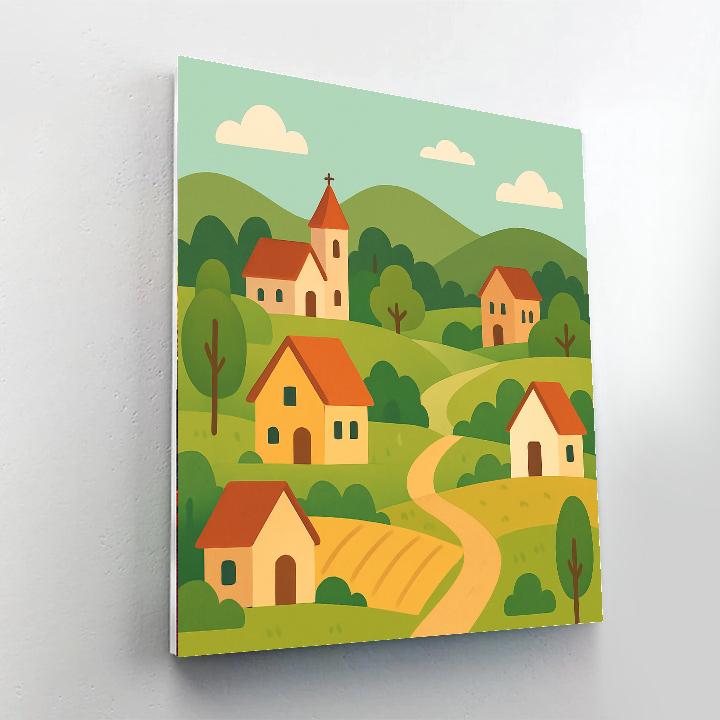 Quaint Countryside Scene Painting By Numbers Kit