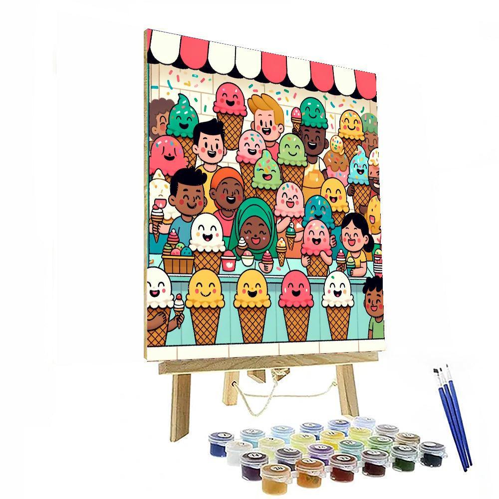 Joyful Ice Cream Shop Number Painting
