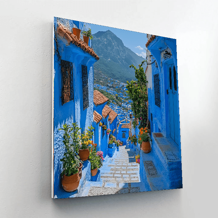 Blue City Of Chefchaouen Paint By Numbers Art