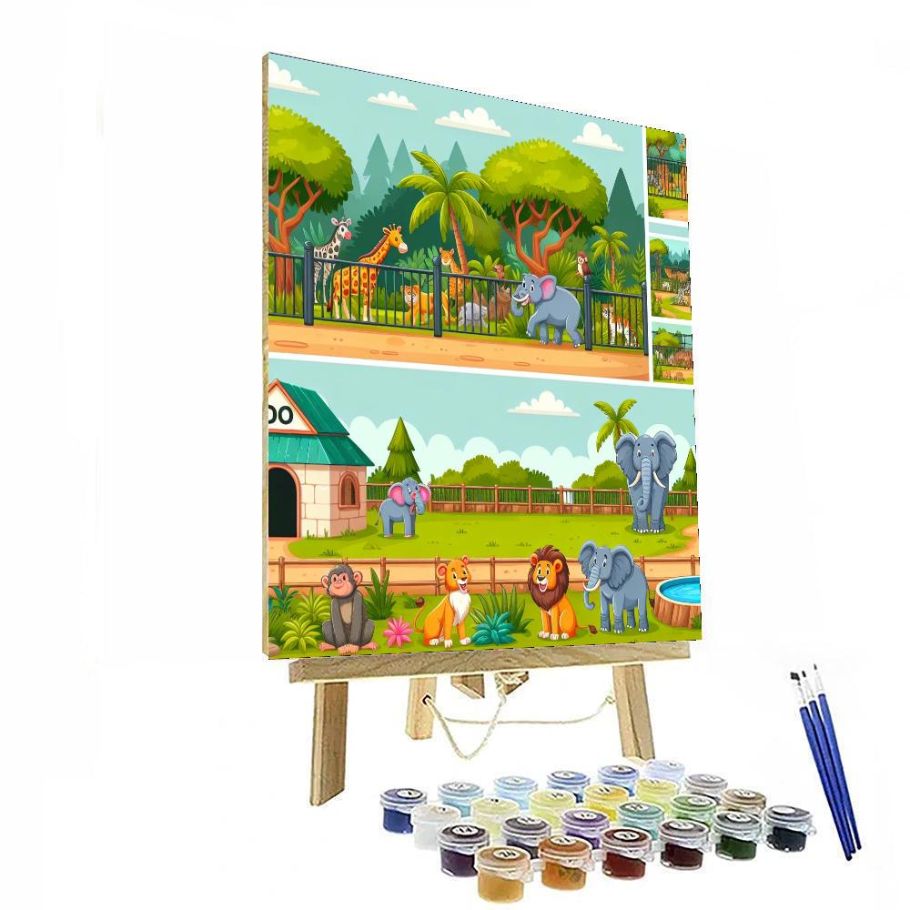 Zany Zoo Extravaganza Paint By Numbers Art