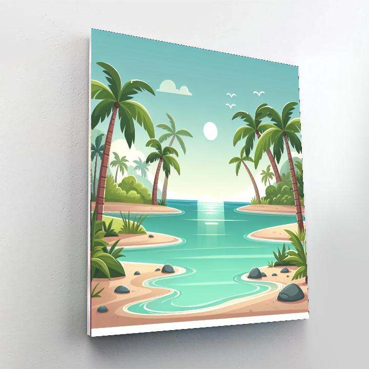 Island Paradise Getaway Painting Number Kit