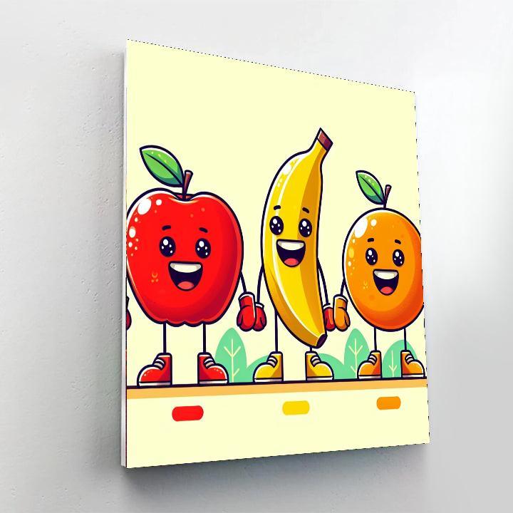 Silly Fruit Characters DIY Paint By Numbers