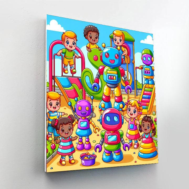 Robot Adventure Playground Numbered Painting Kits