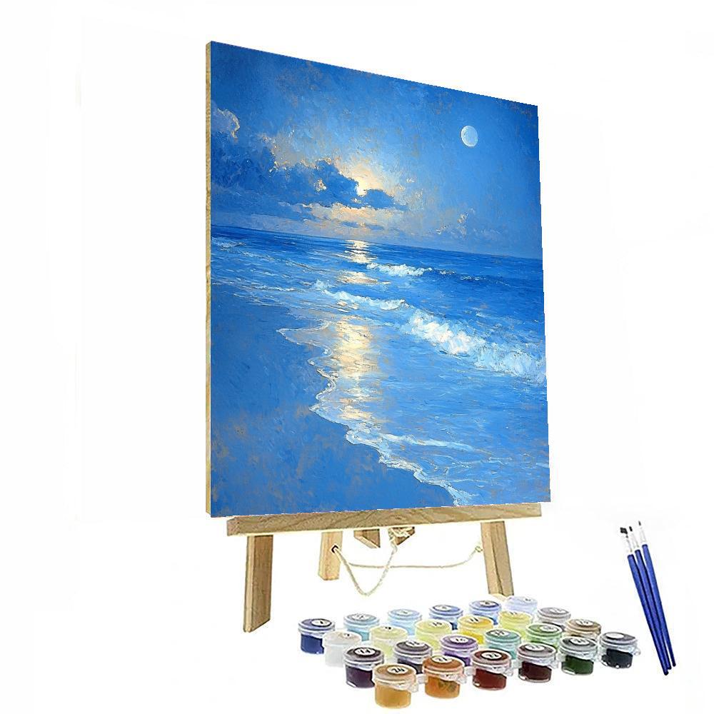 Eugène Boudin Inspired Moonlit Shores  Paint By Number