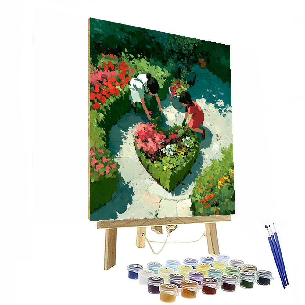 Generous Hearts In Bloom Painting Number Kit