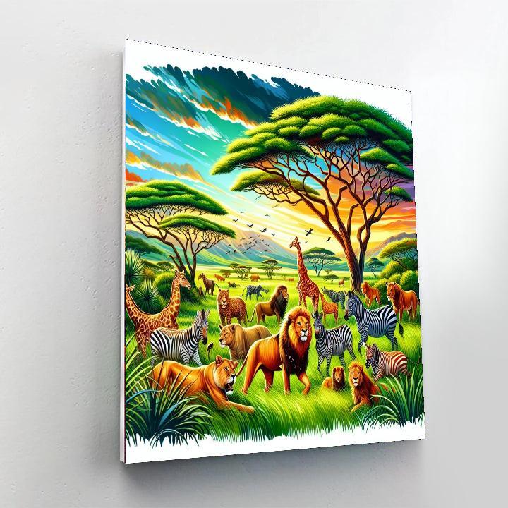 Vivid Safari Exploration Paint By Numbers Art