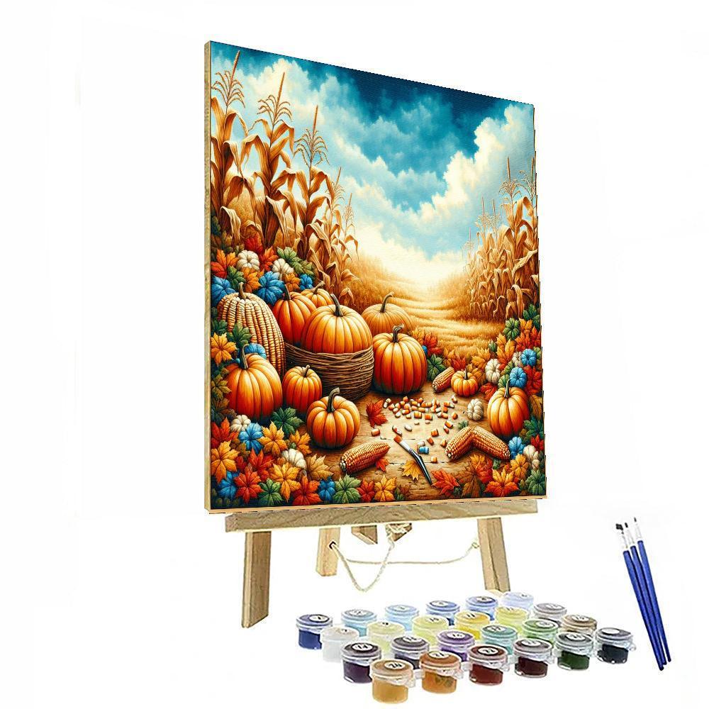 Cheerful Autumn Harvest Painting By Numbers Kit