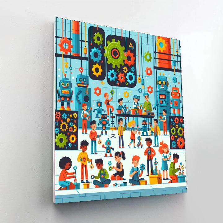 Robot Factory Adventure Painting Number Kit