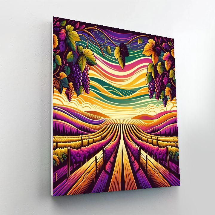 Sunset Vineyard Retreat Painting Number Kit