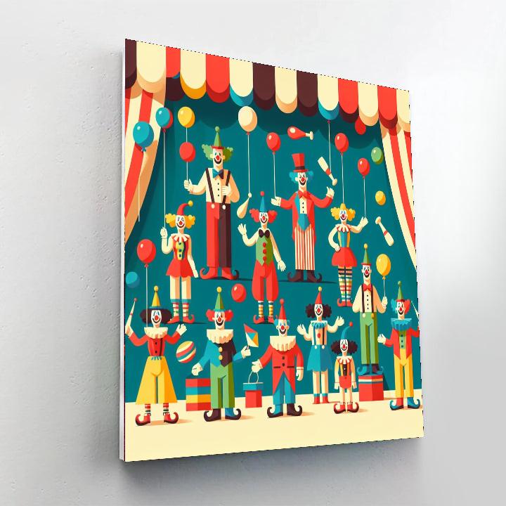 Festive Clown Circus Painting Number Kit