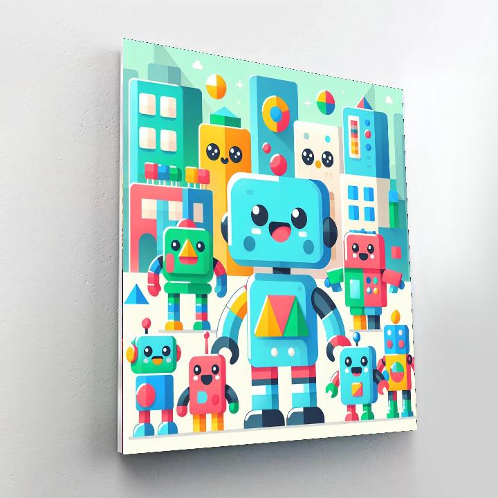 Robot Helpers Paint By Numbers Art