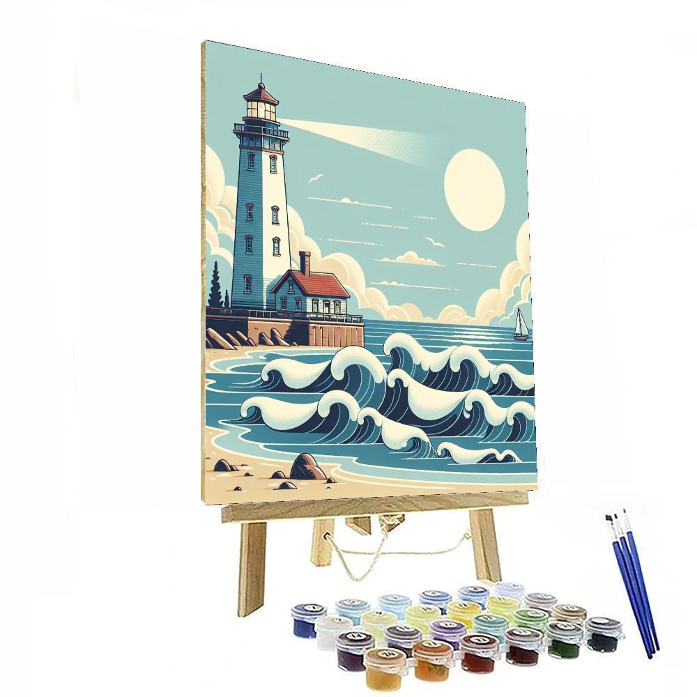 Seaside Lighthouse Watch Paint By Numbers Art