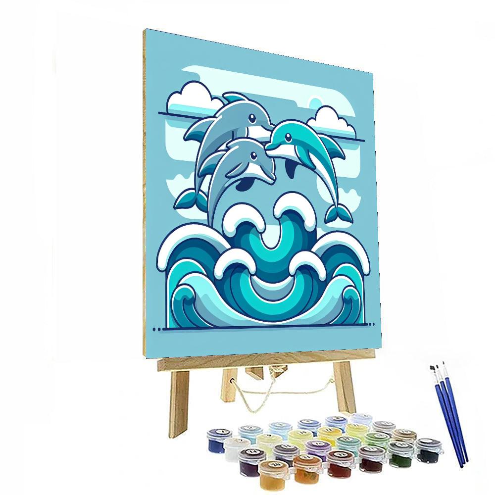 Whimsical Dolphin Leap Paint By Numbers Art