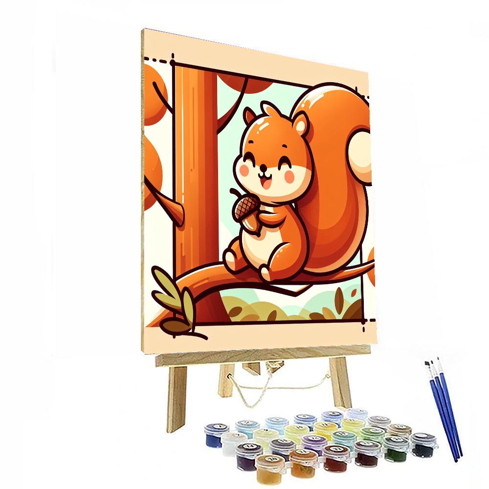 Merry Squirrel Paint By Numbers Art