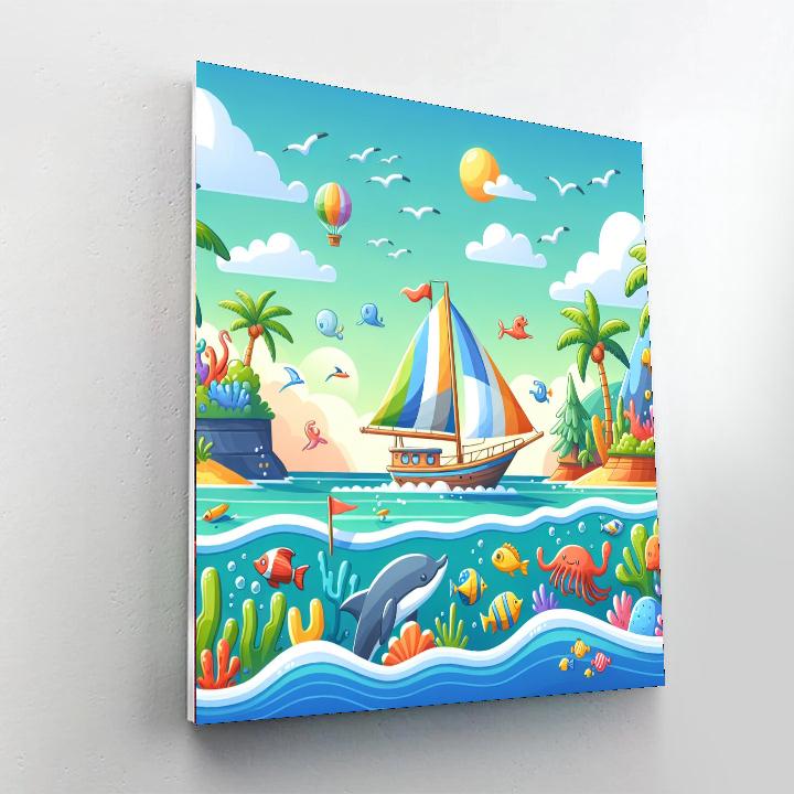 Seaside Adventure Afloat Paint By Numbers Art