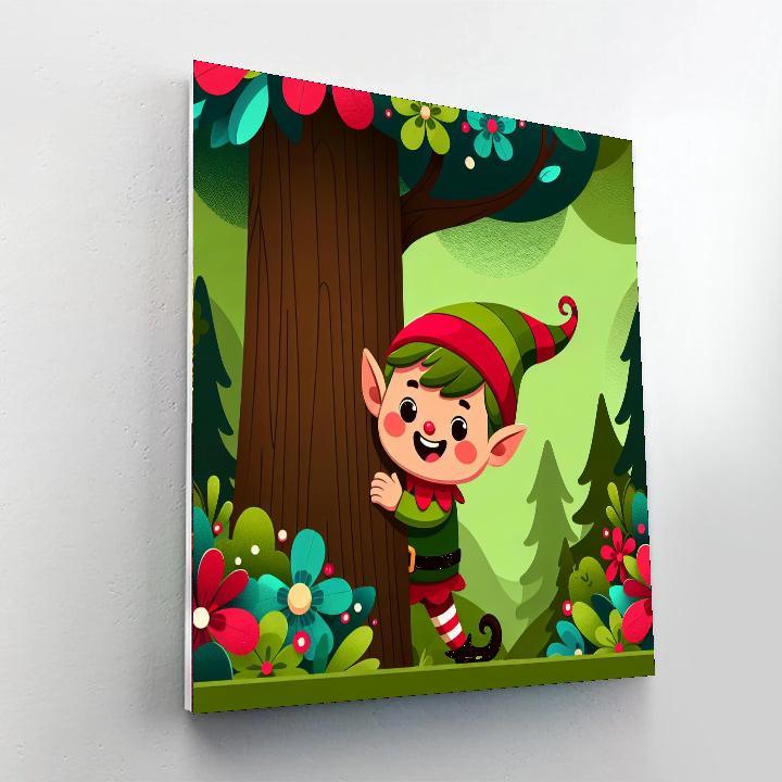 Mischievous Little Elf DIY Paint By Numbers
