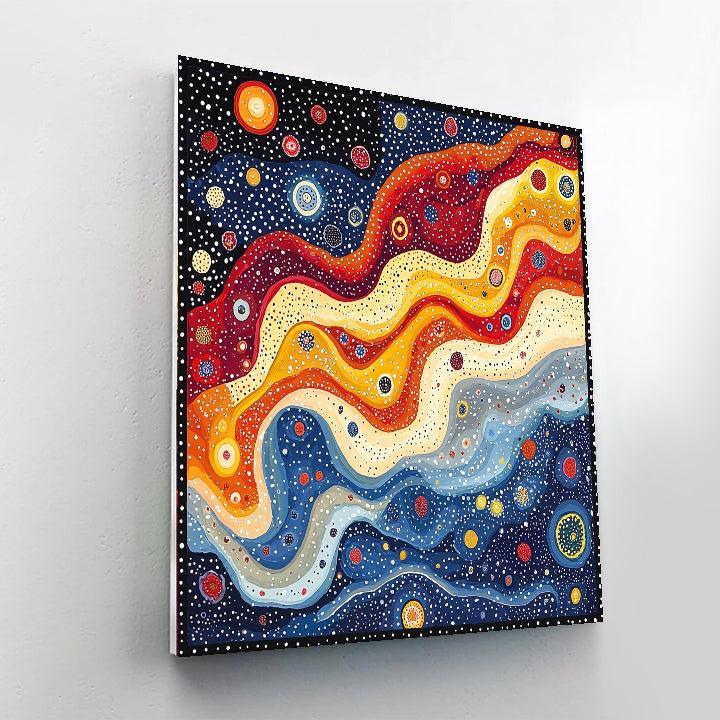 Yayoi Kusama Inspired Celestial Waves  Number Painting