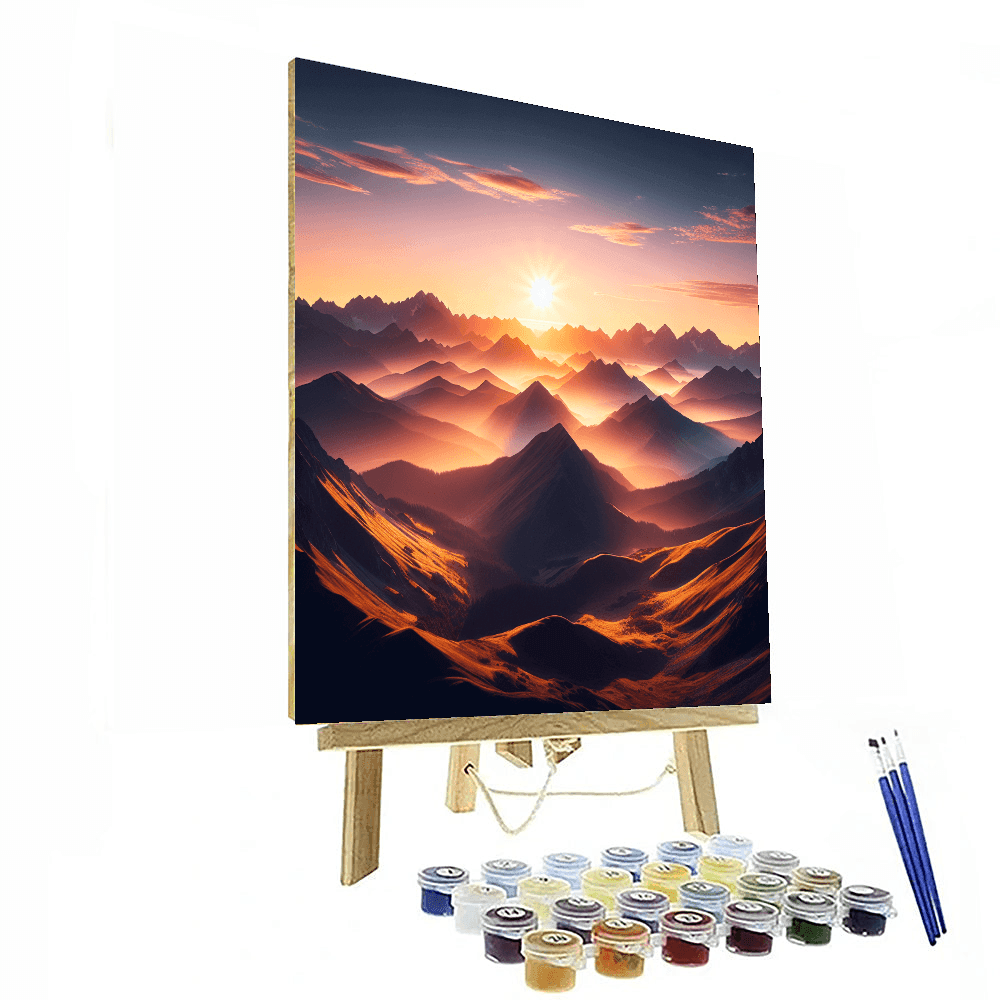 Mountain Sunrise Majesty Number Painting