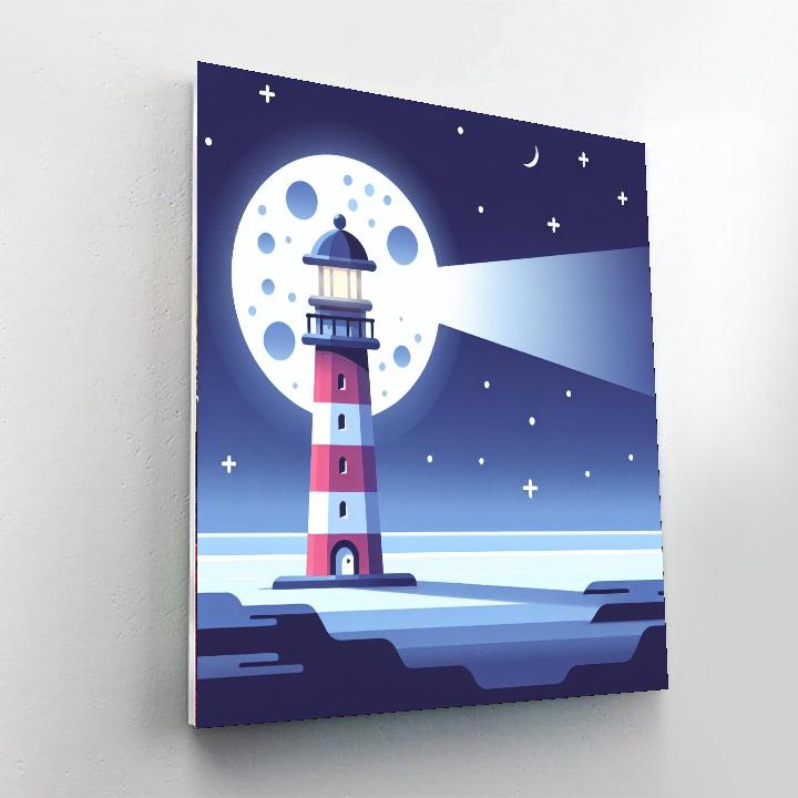 Lunar Lighthouse Number Painting