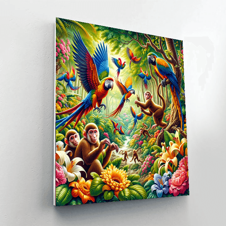 Colorful Jungle Fiesta DIY Paint By Numbers