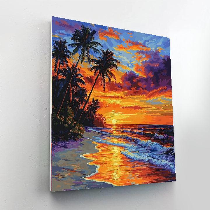 Paul Gauguin Inspired Vibrant Tropical Beach Sunset  Paint By Numbers Kits