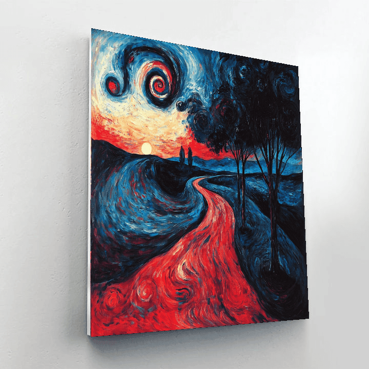 Edvard Munch Inspired Emotional Landscape  Paint By Number