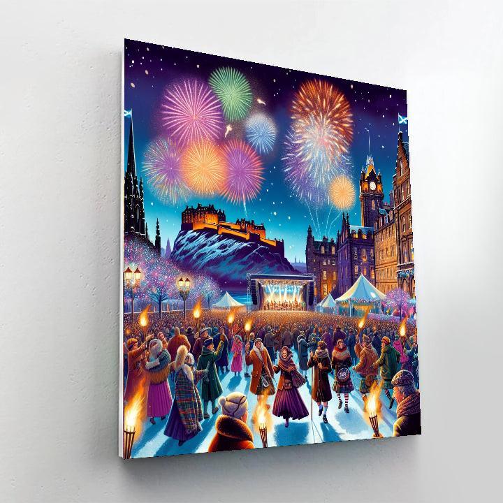 Hogmanay New Year's Eve - Edinburgh, Scotland Number Painting